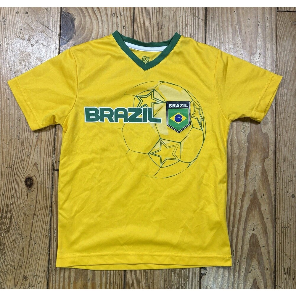Rhinox Youth Medium Brazil National Team Jersey Soccer Kit Yellow Green